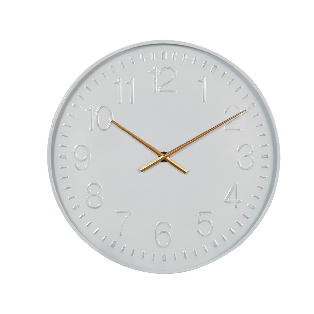 White Contemporary Cottage Metal Wall Clock